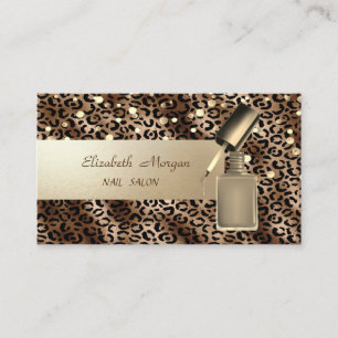 Elegant Professional,Confetti,Nail Polish,Leopard Business Card