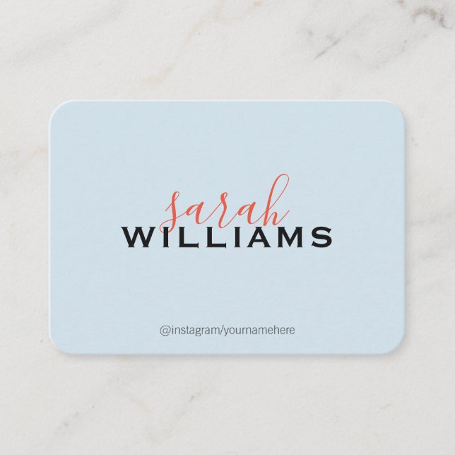 Elegant Professional Cursive (blue) Business Card (Front)