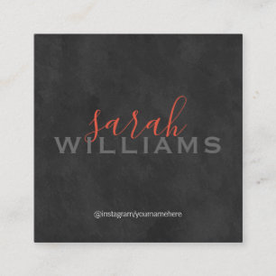 Elegant Professional Cursive / Grey Square Business Card