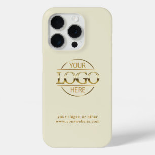 Elegant Professional Custom Beige Business Logo iPhone 15 Pro Case
