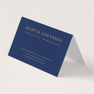 Elegant Professional Dark Blue Plain Business Card