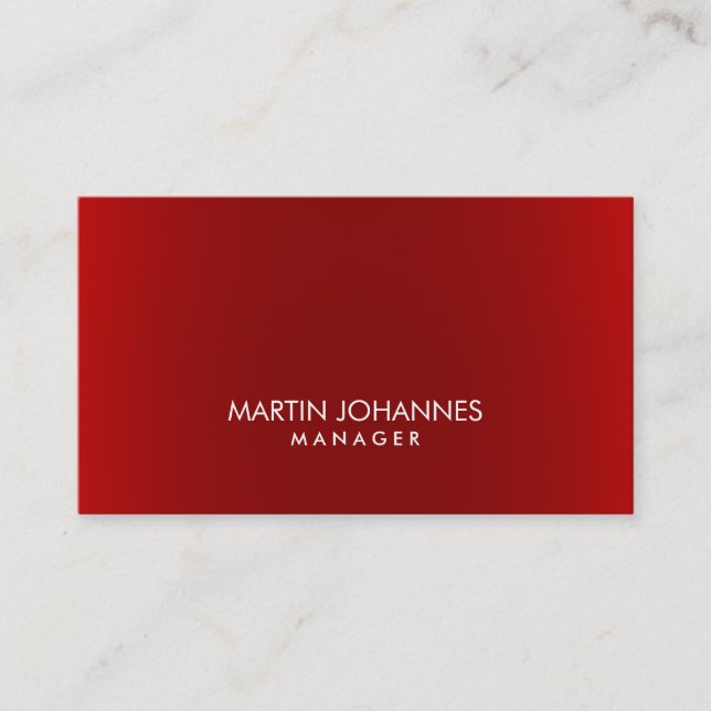 Elegant Professional Dark Red Business Card (Front)