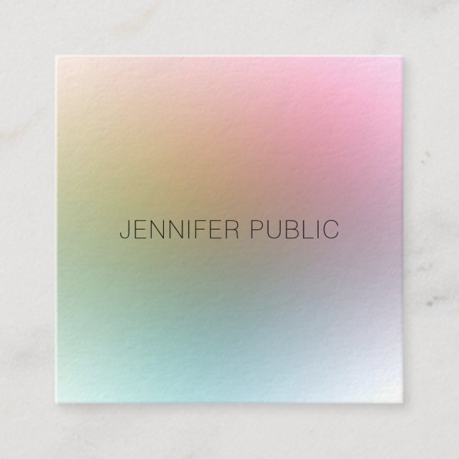 Elegant Professional Design Modern Colourful Square Business Card (Front)