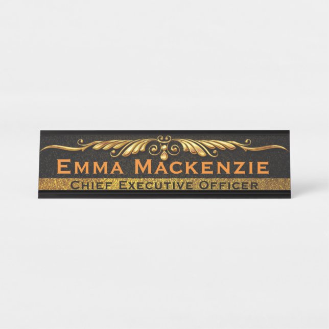 Elegant Professional Desk Name Plate (Front)