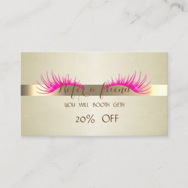 Elegant Professional,Faux Lashes  Referral Card (Front)