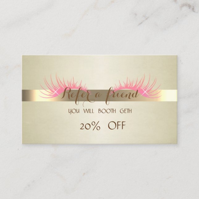 Elegant Professional,Faux Lashes  Referral Card (Front)