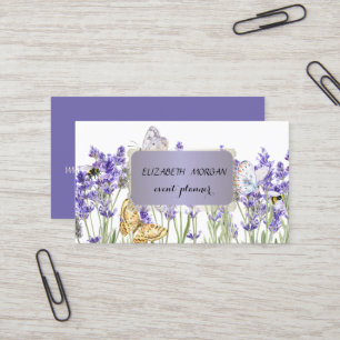 Elegant Professional Garden Flowers Violet Business Card