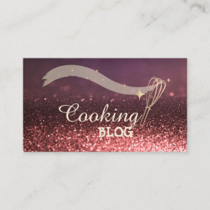 Elegant Professional,Glitter Bokeh,Whisk,Cooking Business Card