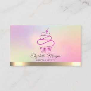 Elegant Professional Glitter Cupcake Sweets  Business Card