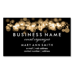 Elegant Professional Gold Bokeh Lights Magnetic Business Card