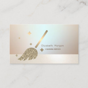 Elegant Professional Gold Broom Business Card