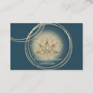 Elegant Professional,Gold Circles Lotus Business Card