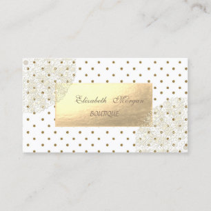 Elegant Professional, Gold Dots , Lace Business Card