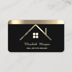 Elegant Professional Gold House Roof Stripe Business Card