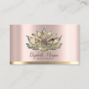Elegant Professional Gold Lotus Rose Gold Business Card