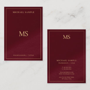 Elegant Professional Gold Monogram Premium Thick Business Card