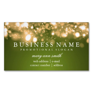 Elegant Professional Gold Sparkle Lights Magnetic Business Card