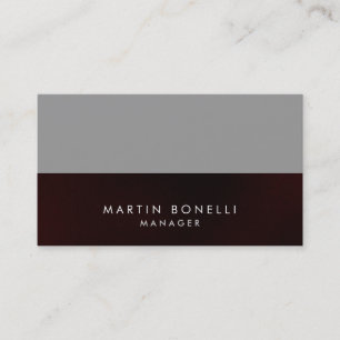 Elegant Professional Grey Red Stripe Business Card