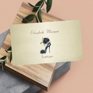 Elegant Professional High Heels Black Roses Business Card