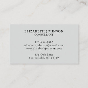 Elegant Professional Light Grey Company Logo Business Card