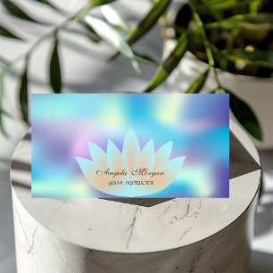 Elegant Professional Lotus Flower Holographic Business Card