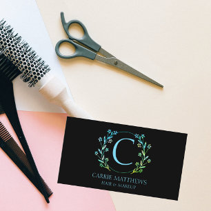 Elegant Professional Makeup Artist Hair Salon Business Card