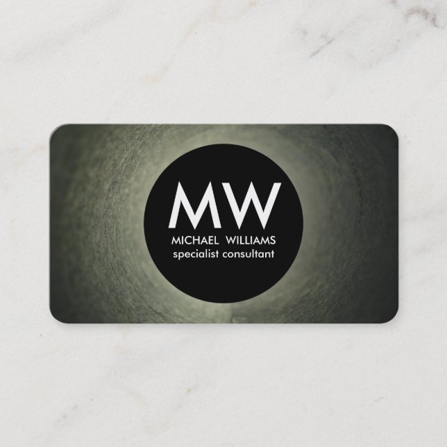 Elegant professional metal black circle sphere business card (Front)