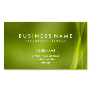 Elegant Professional Modern Abstract Green Magnetic Business Card