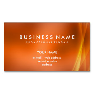 Elegant Professional Modern Abstract Orange Magnetic Business Card