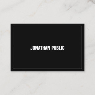 Elegant Professional Modern Black White Simple Top Business Card