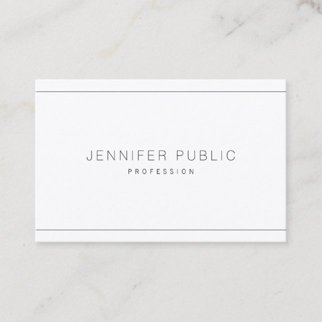 Elegant Professional Modern Chic Simple Plain Luxe Business Card (Front)