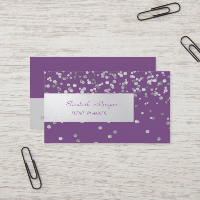 Elegant Professional, Modern,Confetti Business Card (Front/Back In Situ)