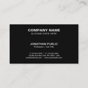 Elegant Professional Modern Corporate Black Business Card