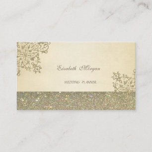 Elegant Professional Modern Luxury Glitter Lace Business Card