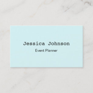 Elegant Professional Modern Plain Light Cyan Business Card