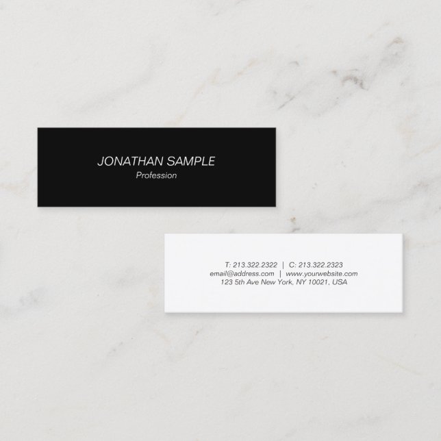 Elegant Professional Modern Simple Design Template Mini Business Card (Front/Back)