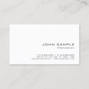 Elegant Professional Modern Simple Template White Business Card
