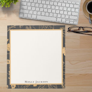Elegant Professional Modern Stylish Black & Gold Notepad