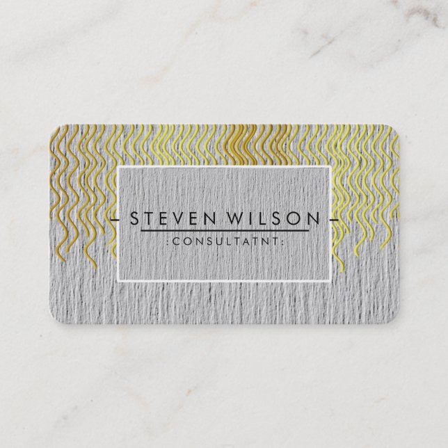 Elegant Professional Modern Subtle Plain Linen Business Card (Front)