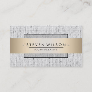 Elegant Professional Modern Subtle Plain Linen Business Card