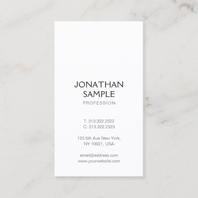Elegant Professional Modern Template Vertical Business Card (Front)