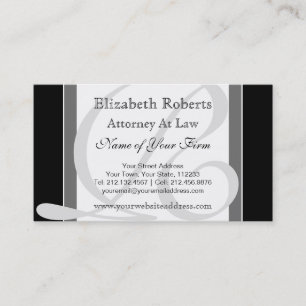 Elegant Professional Monogram R Black and Grey Business Card