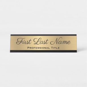Elegant Professional Office Desk Sign Faux Gold