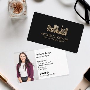 Elegant Professional Photo Realtor Real Estate  Business Card