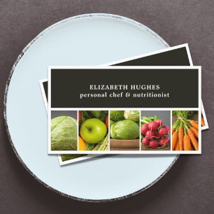Elegant Professional Photos Vegetables Chef Business Card