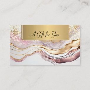 Elegant Professional Pink Marble Gold Confetti Discount Card