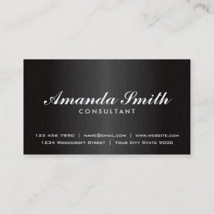 Elegant Professional Plain Black Modern Metal Business Card