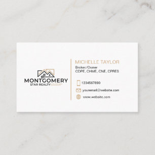 Elegant Professional Real Estate Logo Broker Business Card
