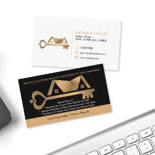 Elegant Professional Real Estate Logo Broker Business Card