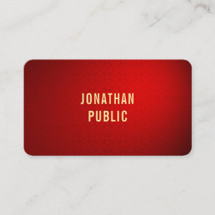 Elegant Professional Red Damask Gold Text Template Business Card